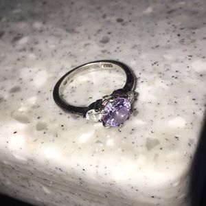 Purple Zirconium Crystal Gem Ring